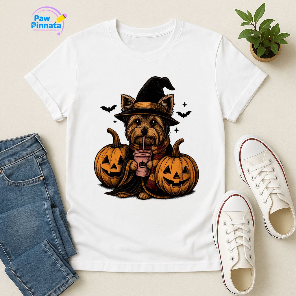 Polera Unisex Style| Yorkshire Terrier | 100% Algodón| Dog Lover| Cat Lover| Magico| Estilo Escuela Magica