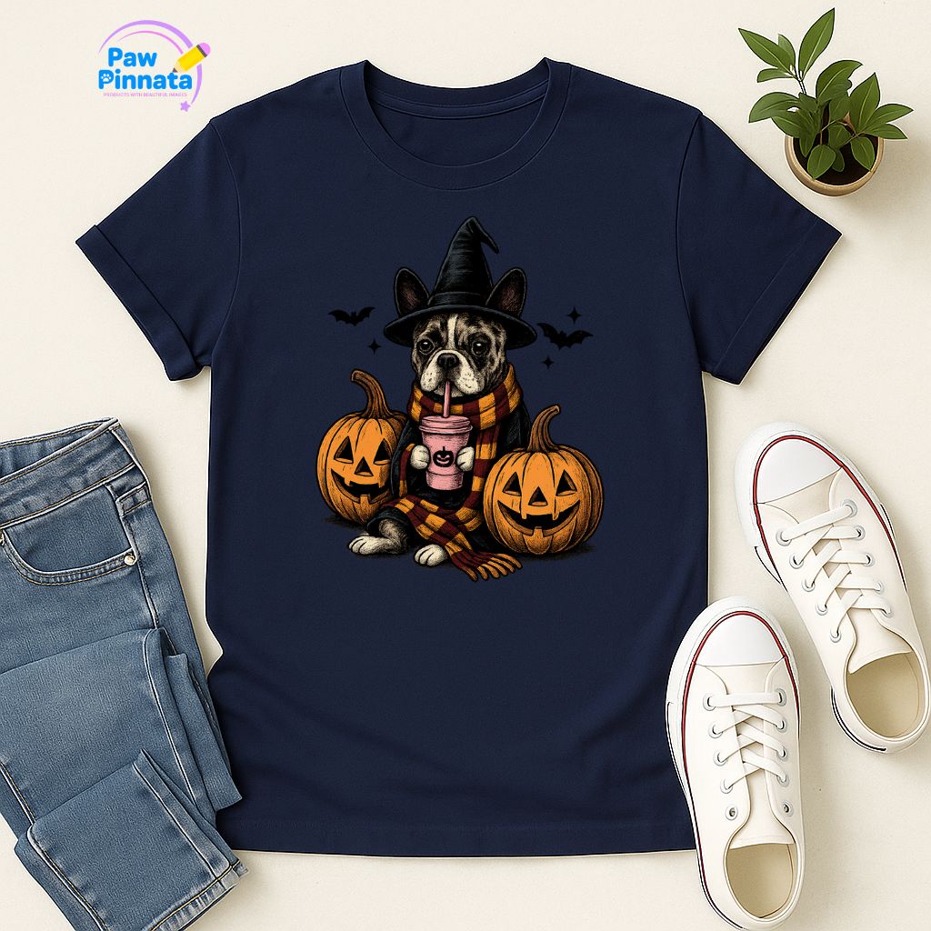 Polera Unisex Style| Bulldog Frances Merle | 100% Algodón| Dog Lover| Cat Lover| Magico| Estilo Escuela Magica