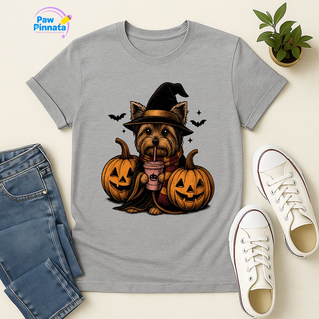 Polera Unisex Style| Yorkshire Terrier | 100% Algodón| Dog Lover| Cat Lover| Magico| Estilo Escuela Magica