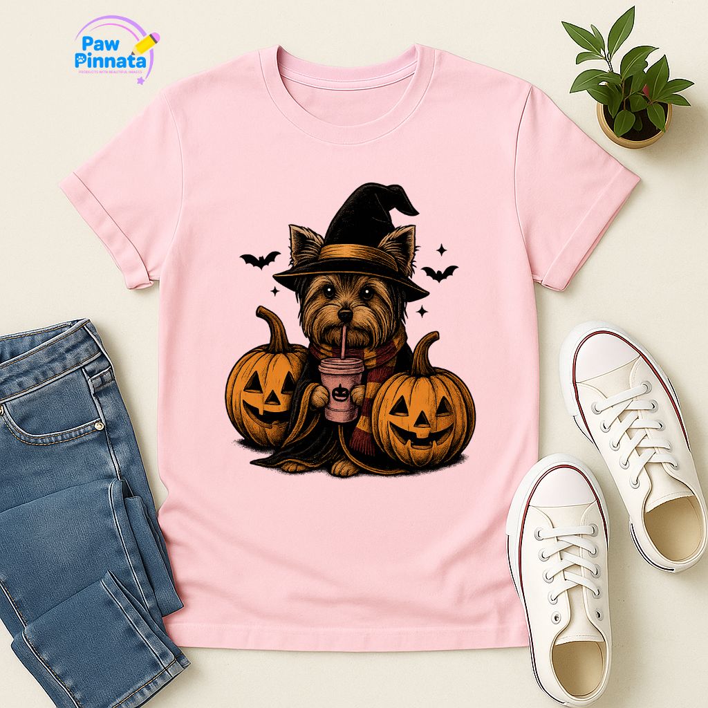 Polera Unisex Style| Yorkshire Terrier | 100% Algodón| Dog Lover| Cat Lover| Magico| Estilo Escuela Magica