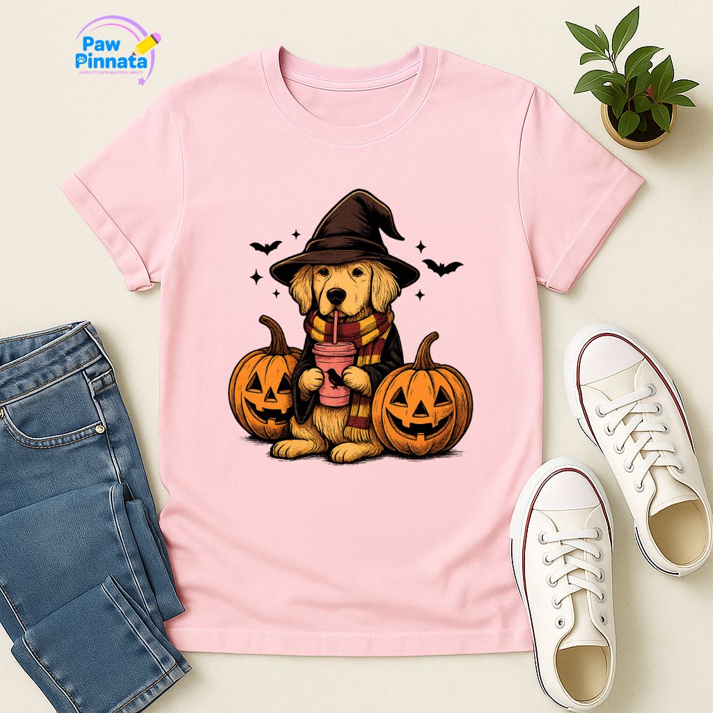 Polera Unisex Style| Golden Retriever| 100% Algodón| Dog Lover| Cat Lover| Magico| Estilo Escuela Magica