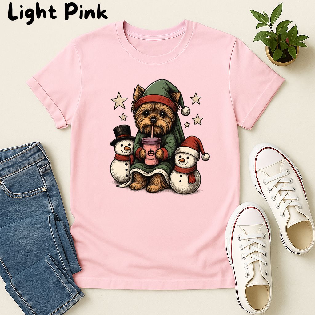 Polera Unisex Style| Yorkshire Terrier| 100% Algodón| Dog Lover| Navidad | Estilo Navideño