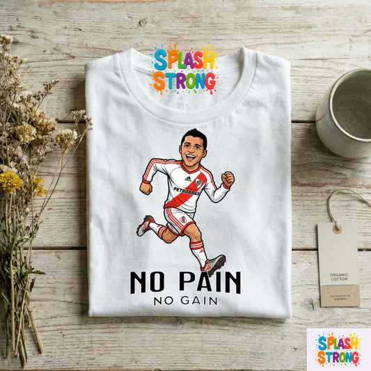 Alexis Sanchez el niño maravilla No Pain, No Gain | Polera 100% Algodón